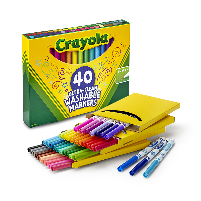 Crayola Bin587861 Crayola Wash Fine Line Marker, Pack Of 40