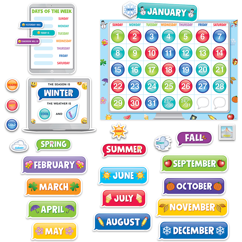 Ctp2649 Emoji Fun Calendar Set Bulletin Board