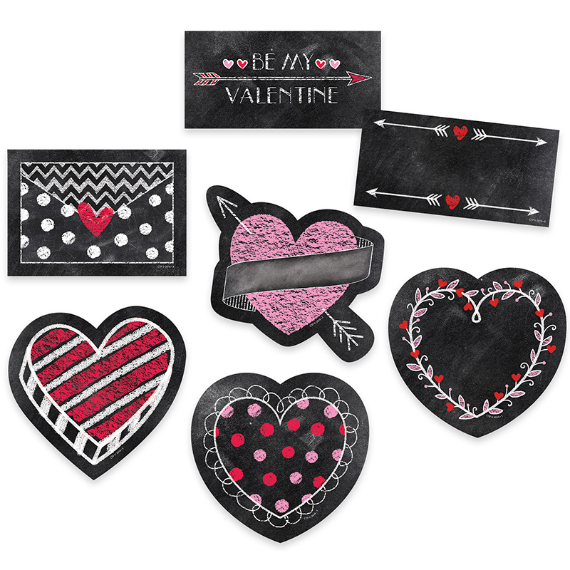 Ctp6076 6 In. Chalk Hearts Designer Cut Outs