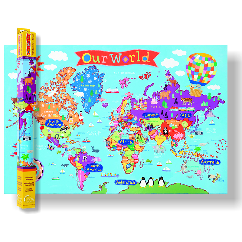 Round World Products Rwpkm01 World Map For Kids