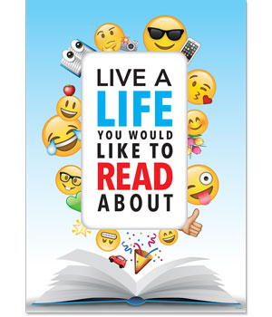 Ctp8094 13.37 X 19 In. Live A Life Read Inspire U Poster