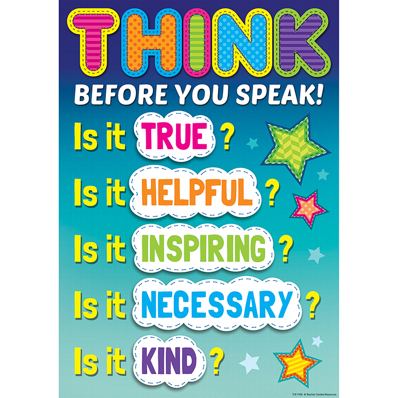 Tcr7408 Before You Speak Positive Poster