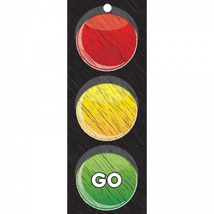 Ash13000 Traffic Light Card Stop Go Laminated, 3 X 9 In.