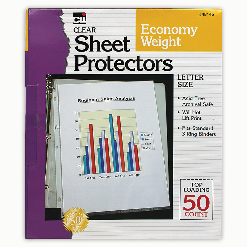 Charles Leonard Chl48145bn Top Loading Sheet Protectors - Pack Of 5