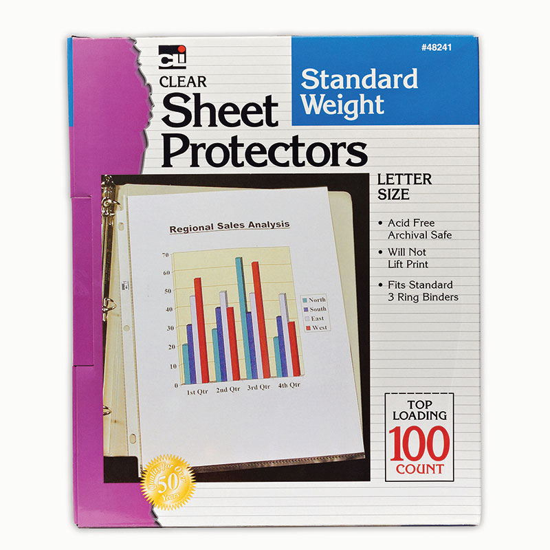 Charles Leonard Chl48241bn Sheet Protectors, Clear - Pack Of 2 - 100 Per Pack