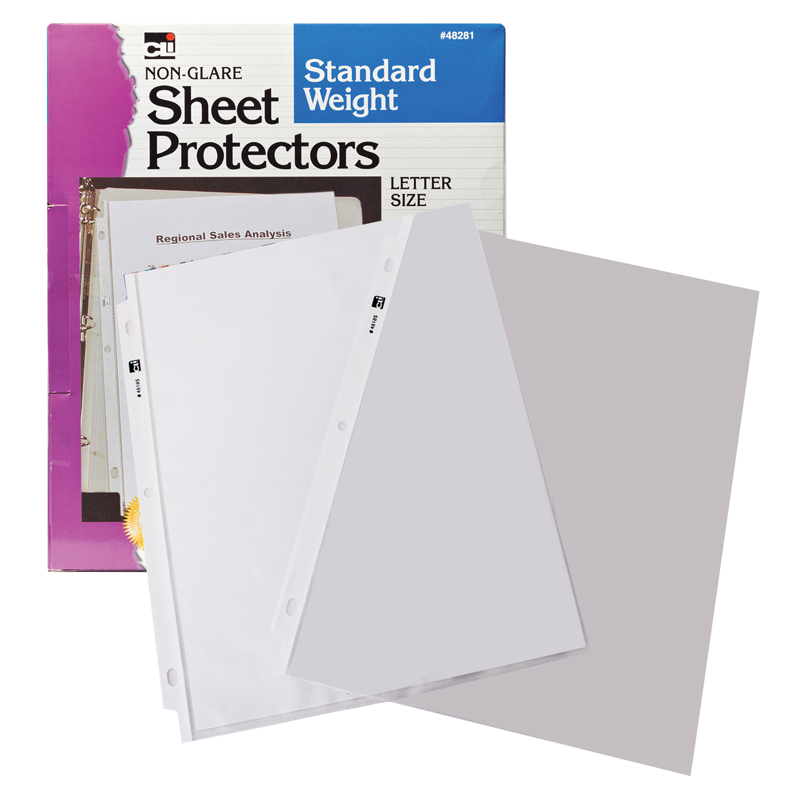 Charles Leonard Chl48281bn Non Glare Sheet Protectors - Pack Of 2