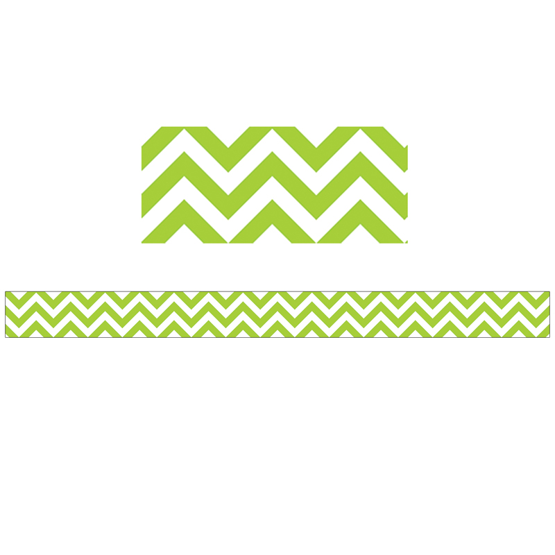 Ctp0164bn Lime Green Chevron Border - Pack Of 6