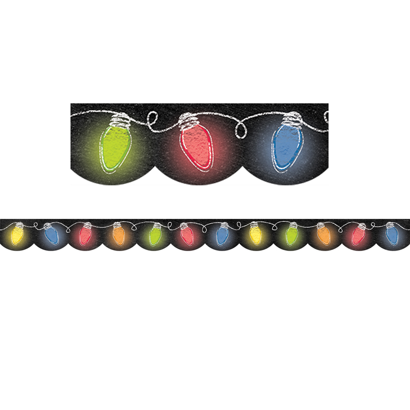 Ctp6808bn Holiday Lights In Chalk Border - Pack Of 6