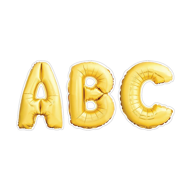 Ctp8157 Gold Mylar Balloon Punchout Uppercase Designer Letters