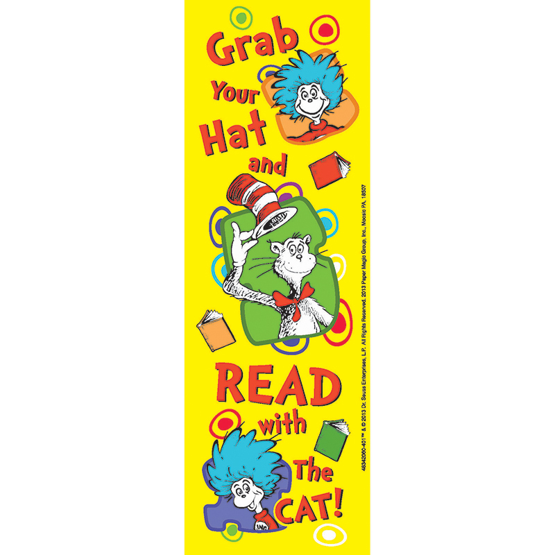 Eu-834206bn Dr Seuss Grab Your Hat Bookmarks - Pack Of 6