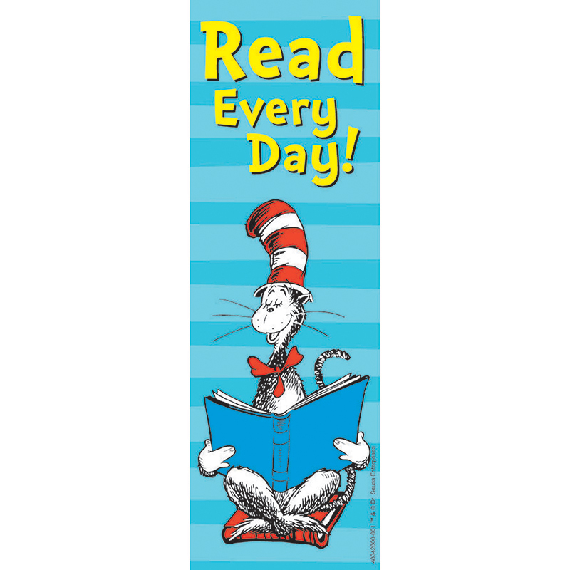 Eu-834280bn Cat In The Hat Read Every Day Bookmarks - Pack Of 6