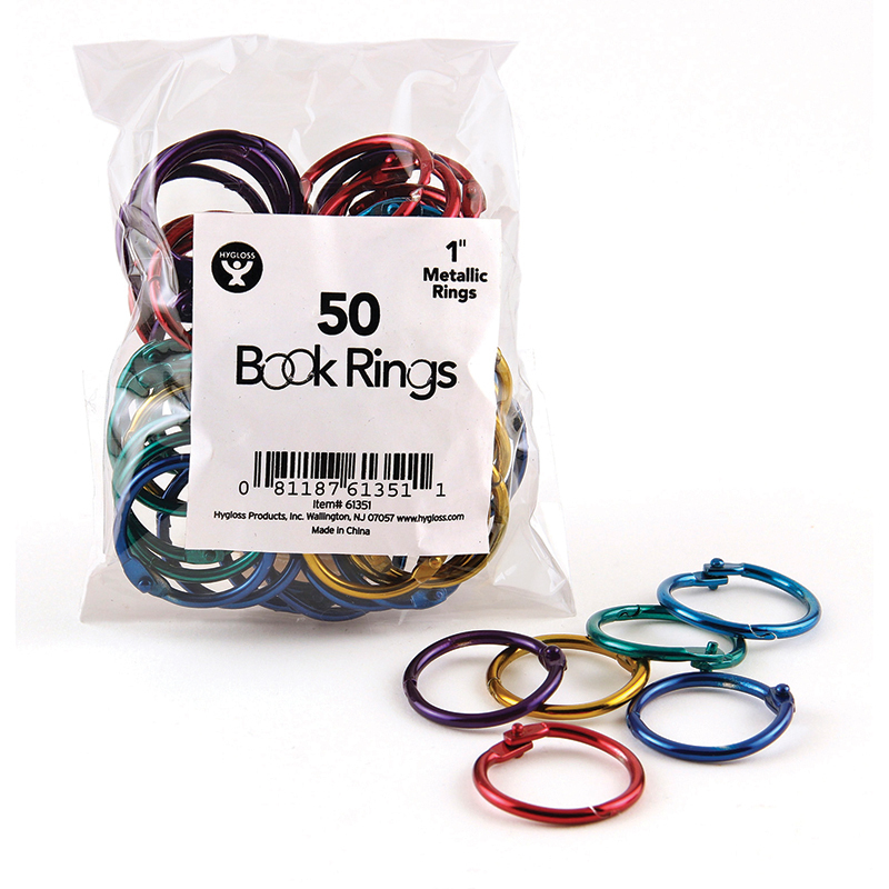 Hygloss Products Hyg61353bn 1.5 In. Book Rings, 50 Per Pack - Pack Of 2