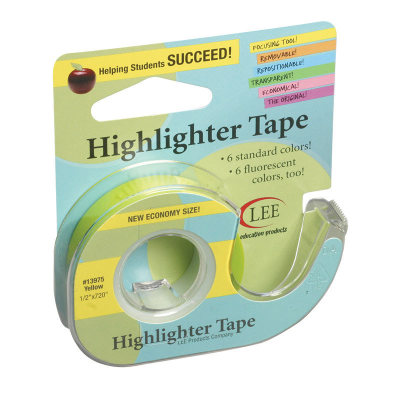 Lee13975bn Removable Highlighter Tape, Yellow - Pack Of 6