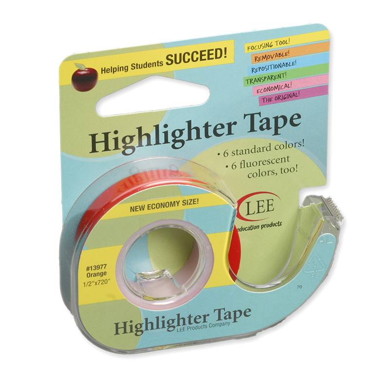 Lee13977bn Removable Highlighter Tape, Orange - Pack Of 6