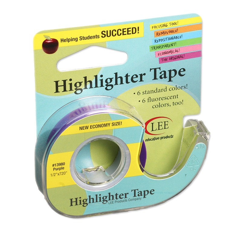 Lee13980bn Removable Highlighter Tape, Purple - Pack Of 6