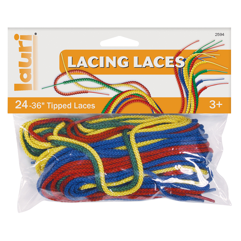 Lr-2594bn Laces For Lacing 36 In. Long 1 In. Tips, Assorted Colors - 6 Each - Pack Of 24