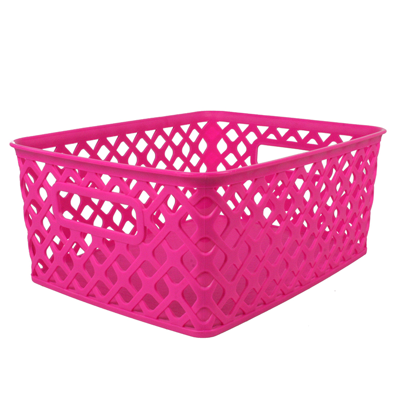 Romanoff Products Rom74007bn Small Woven Basket, Hot Pink - 3 Each - Pack Of 3