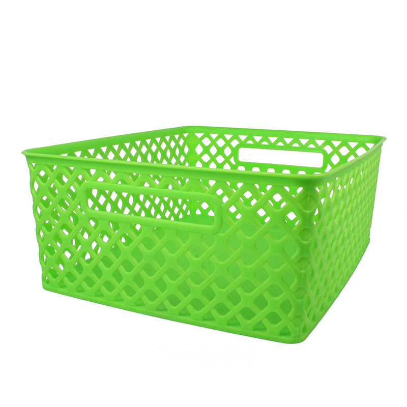 Romanoff Products Rom74115bn Medium Woven Basket, Lime - 3 Each - Pack Of 3