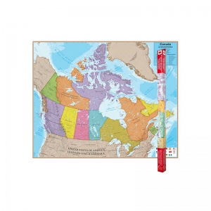 Round World Products Rwphm06bn Hemispheres Laminated Map Canada - 2 Each