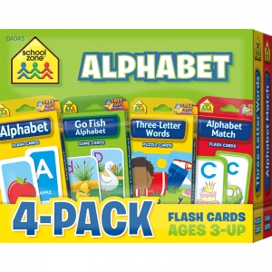 School Zone Publishing Szp04043bn Alphabet Flash Cards, 4 Per Pack - Pack Of 2