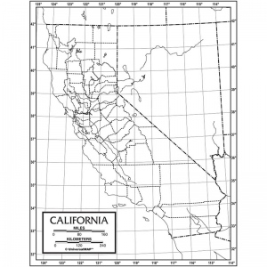 Kappa Map Group Uni21172 California Outline Map Paper