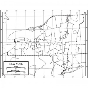 New York Outline Map Paper