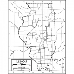Illinois Outline Laminated Map