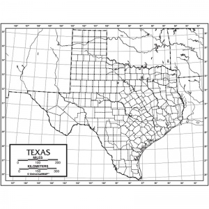 Kappa Map Group Uni21265 Texas Outline Laminated Map