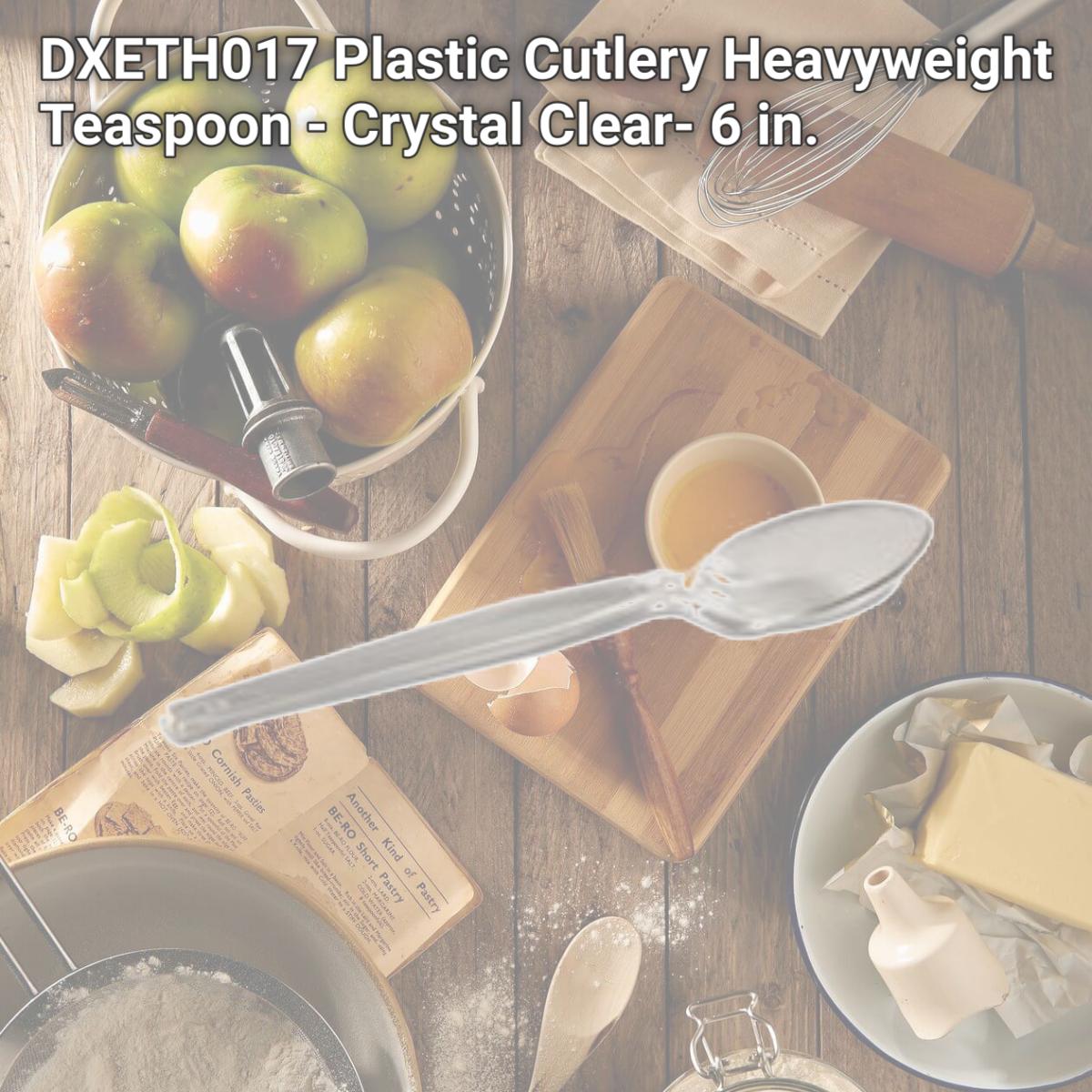 Picture of DXETH017 Plastic Cutlery Heavyweight Teaspoon - Crystal Clear- 6 in.