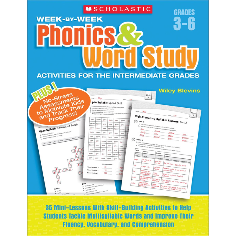 Scholastic Teaching Resources SC-946589 Week by Week Phonics &amp; Word Study Activities for the Intermediate Grade