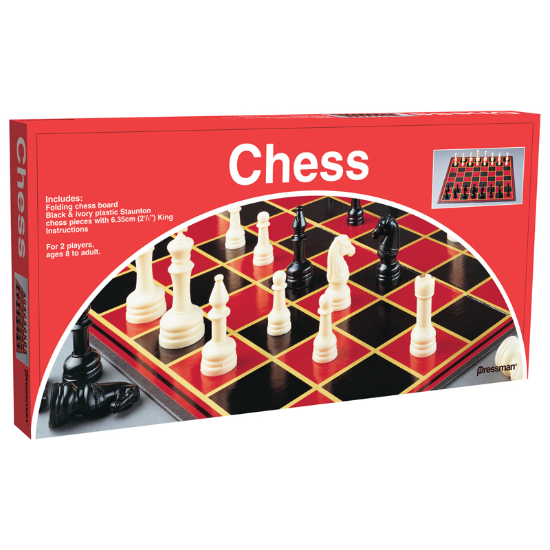 Pressman Toys Pre112412bn Black & Ivory Plastic Staunton Chess - Pack Of 6