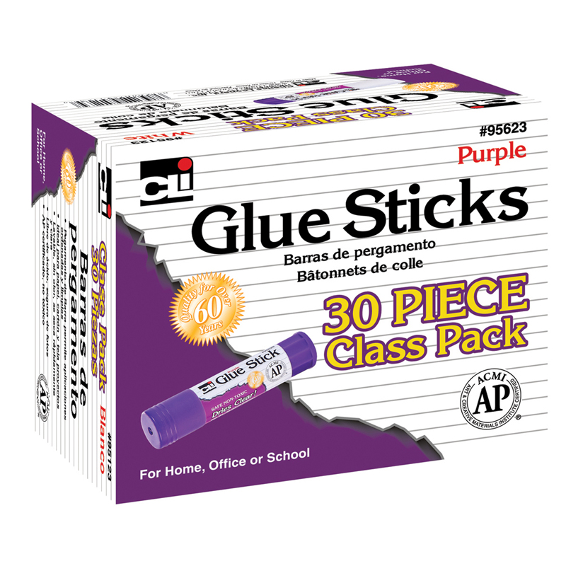 Charles Leonard Chl95623bn Purple Glue Sticks - 30 Per Pack - Pack Of 3