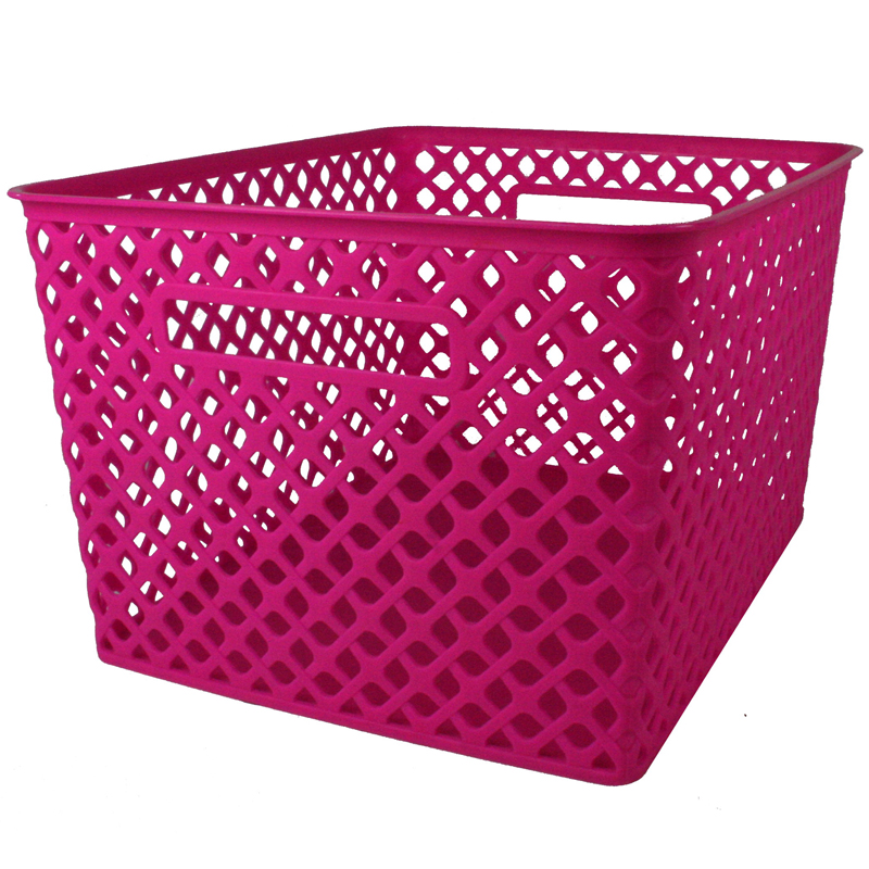 Romanoff Products Rom74207bn Large Hot Pink Woven Basket - Pack Of 3