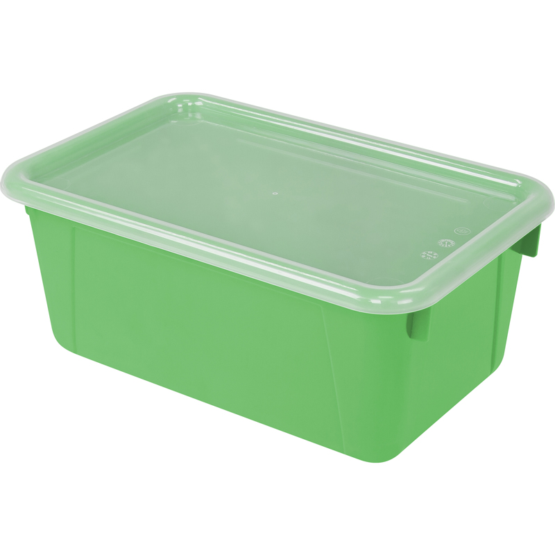 Stx62409u06cbn Classroom Small Cubby Bin With Cover, Green - Pack Of 3