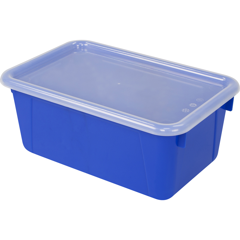 Stx62408u06cbn Classroom Small Cubby Bin With Cover, Blue - Pack Of 3