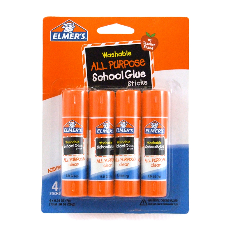 Sanford Elme542bn Elmers School Glue Sticks All Purpose Washable, 4 Per Pack - Pack Of 6