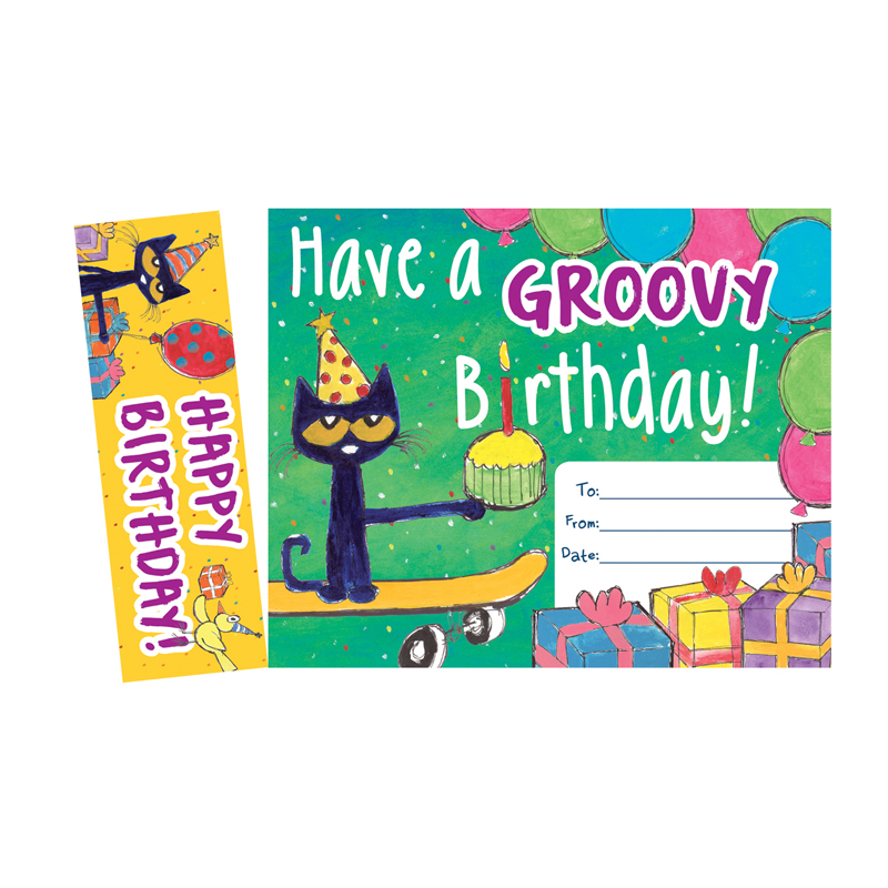 Ep-327bn Pete The Cat Happy Birthday Bookmark Award - Pack Of 6