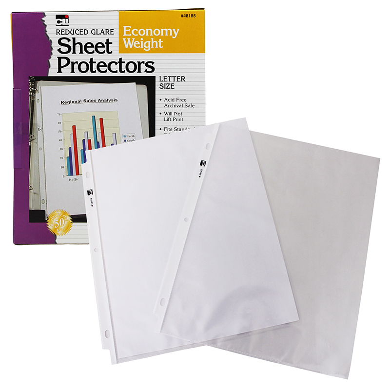 Charles Leonard Chl48185bn Top Loading Sheet Protectors - Box Of 5