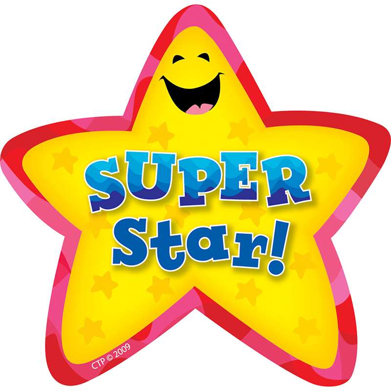 Ctp1070bn Star Badges Super Star, 36 Per Pack - Pack Of 6