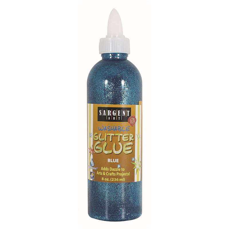 Sar221950bn 8 Oz Glitter Glue, Blue - Pack Of 6