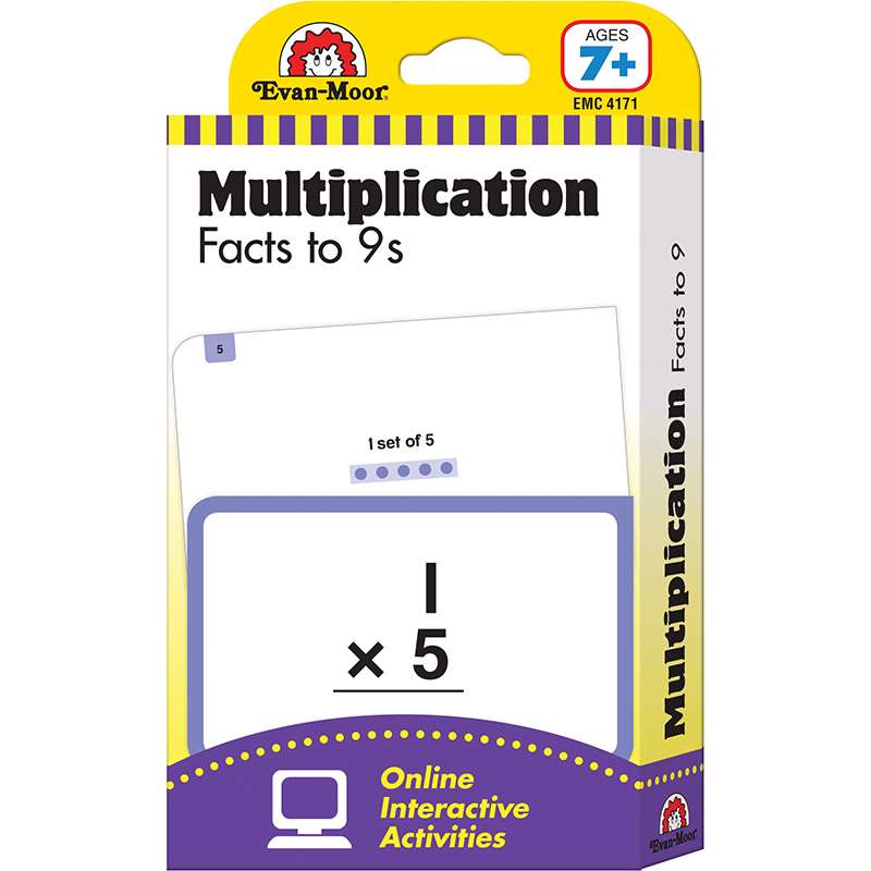 Emc4171bn Flashcard Set Multiplication Facts To 9s, Pack Of 6