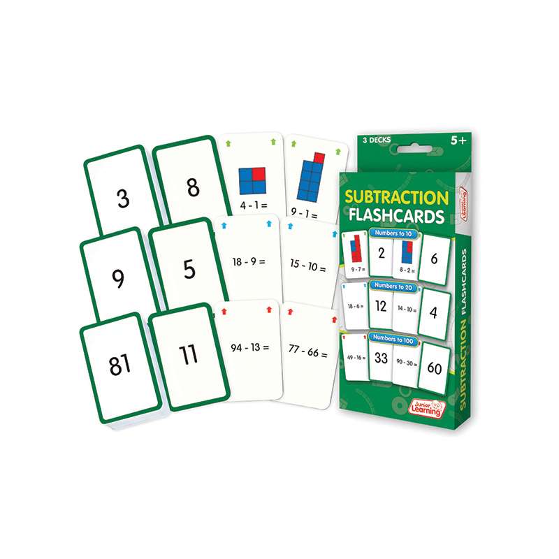 Jrl205bn Subtraction Flash Cards, Pack Of 3