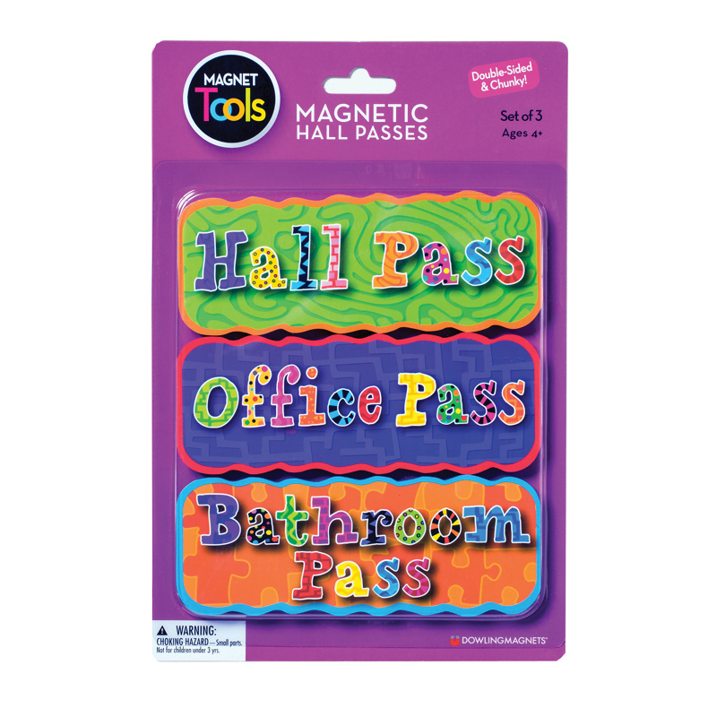 Do-735204bn Magnetic Hall Pass Set, 3 Per Pack - Pack Of 2