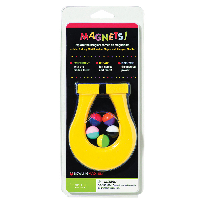 Do-736609bn 4.5 In. Mini Horseshoe Magnet & 5 Magnet Marbles, Assortedcolor - Pack Of 6