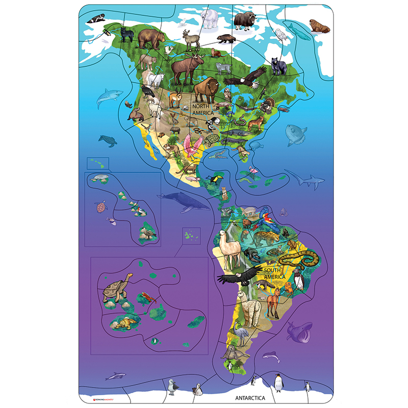 Do-734100 11.5 X 18 In. North South America Wildlife Puzzle