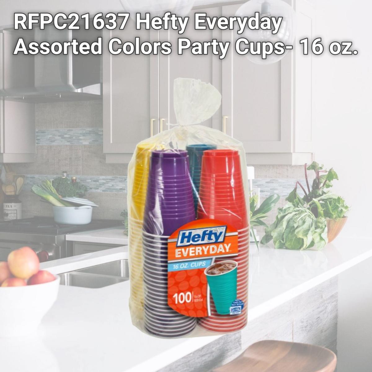Picture of RFPC21637 Hefty Everyday Assorted Colors Party Cups- 16 oz.