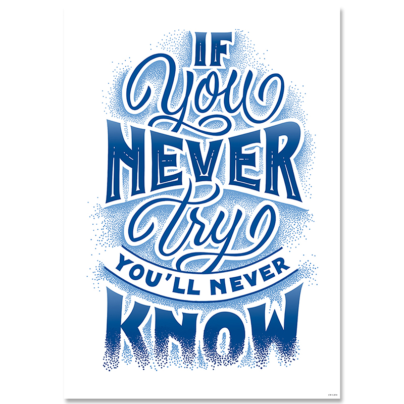 Ctp8585 If You Never Try Inspire U Poster