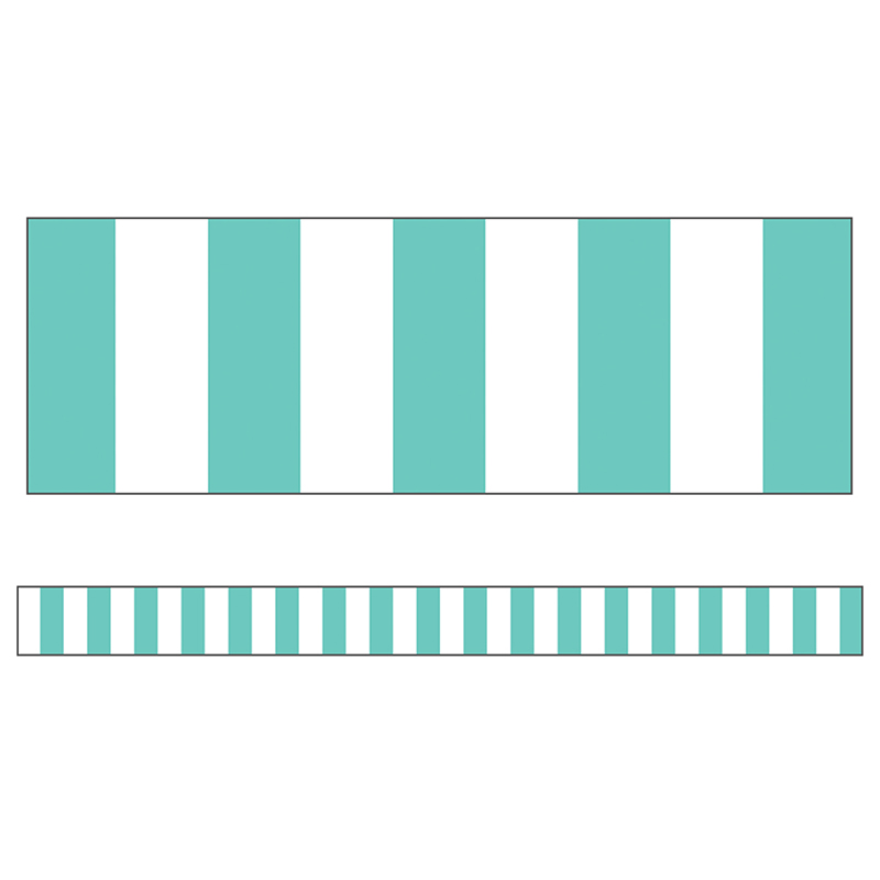 Carson Dellosa Cd-108356 Simply Stylish Turquoise Stripe Straight Borders