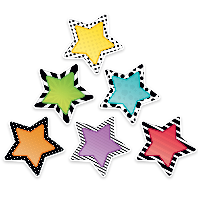 Ctp3360bn 6 In. Bold & Bright Stars Designer Cut-outs - Pack Of 3