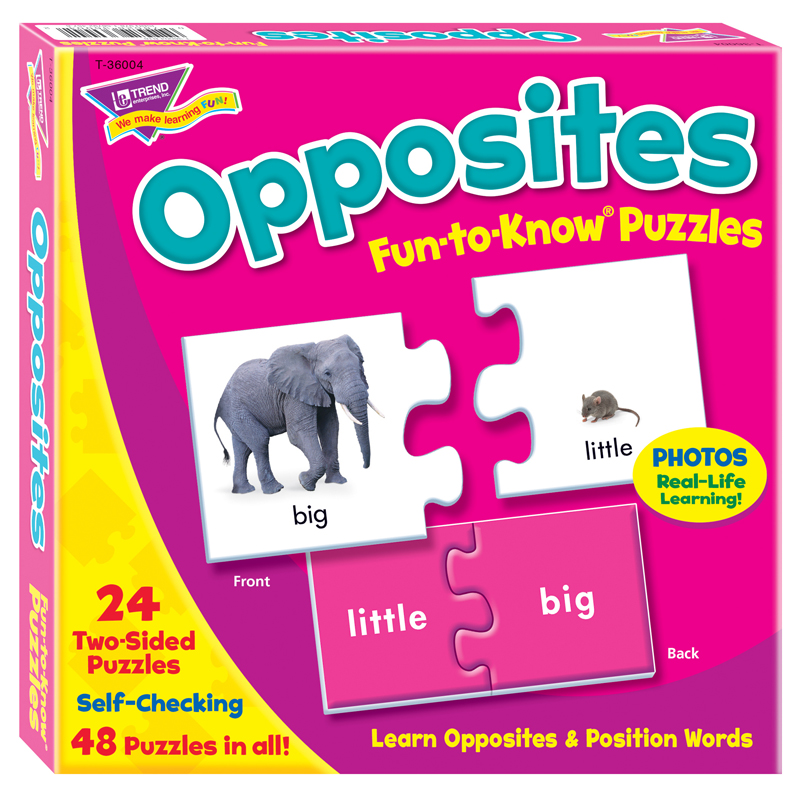 T-36004bn 3 Each Opposites Fun-to-know Puzzles